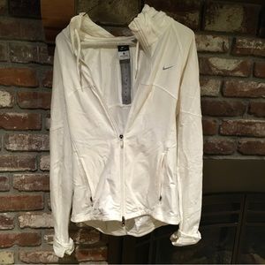 Medium Nike dry fit white cream jacket
